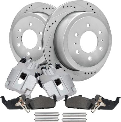 REAR Drilled Rotor Caliper Brake Pad for 2004 - 2008 Ford F-150 Lincoln Mark LT