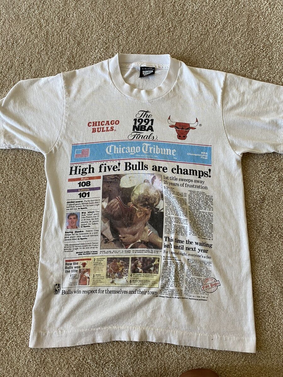 Vintage 1991 NBA Finals Chicago Bulls Tribune Champions Vintage 1991 NBA Finals Chicago Bulls Tribune Champions