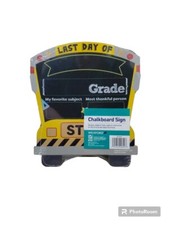 NEW School Bus Shaped First/Last Day Of School Chalkboard Sign 10" x 8" Reusable