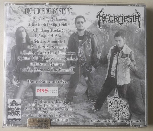 CD BLACK METAL Necropsia - Die Fucking Bastard Witchhammer Production Thailand - Bild 3 von 3