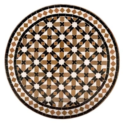 Table De Jardin Ronde Table Bistrot Table En Mosaïque Marocaine Sénégal-3 D60Cm - Photo 1/3