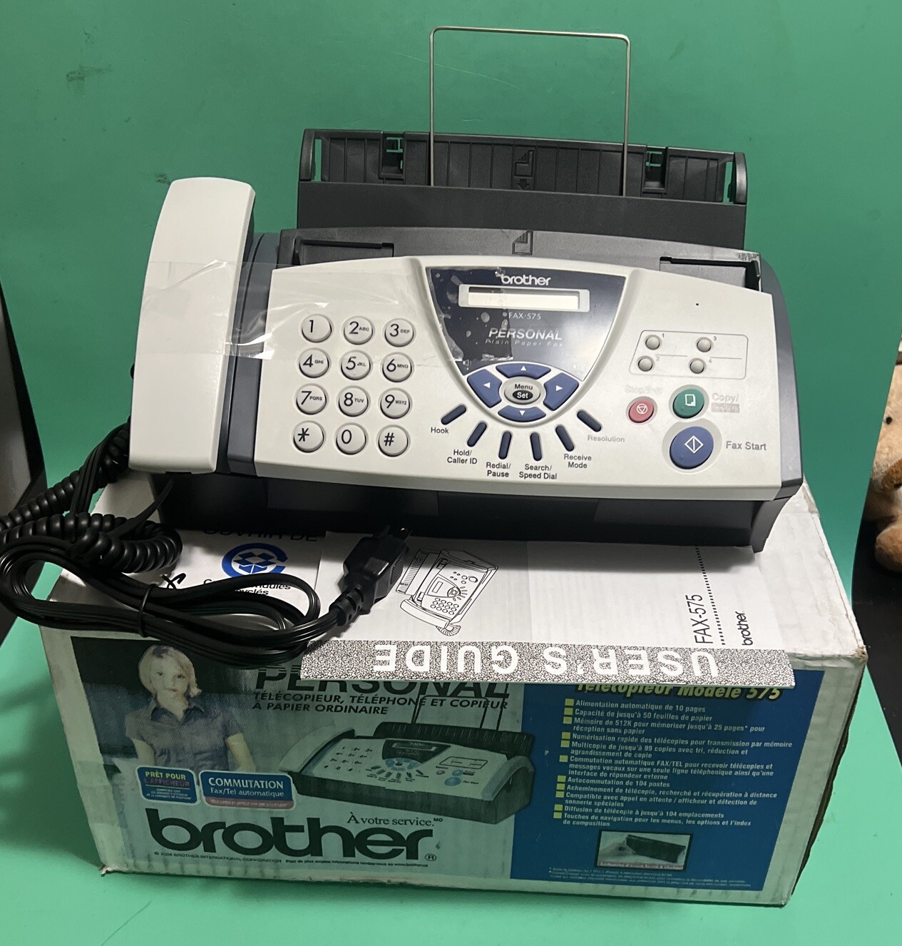 Brother FAX575 Fax Machine 575 Personal Plain Paper Fax With Phone In