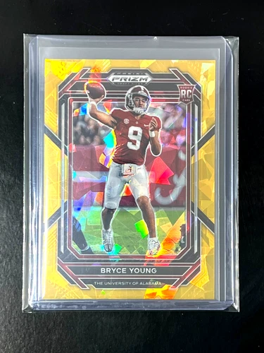 BRYCE YOUNG 2023 Prizm Draft Picks #101 SP GOLD CRACKED ICE PRIZM PARALLEL RC