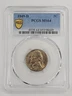 1949 5 Cent PCGS MS64 Toned Denver Jefferson Nickel