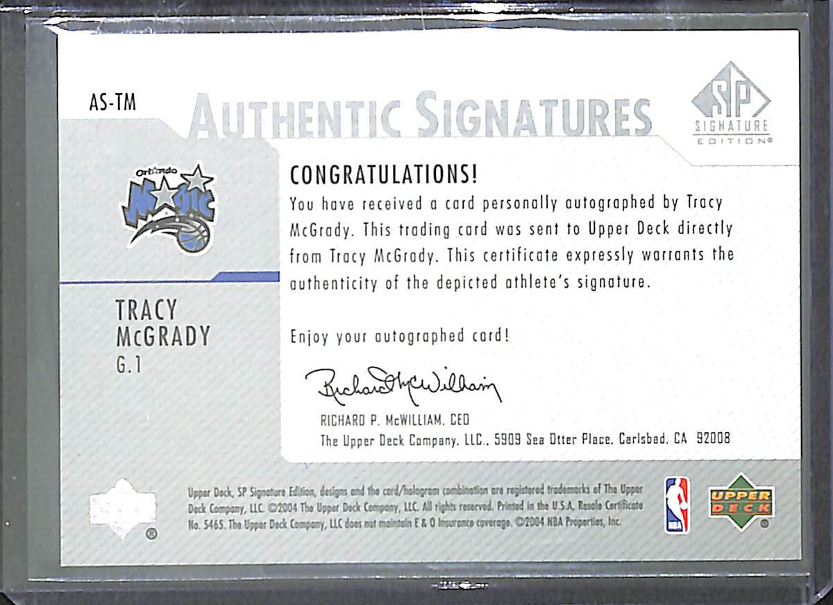 2003-04 Upper Deck SP Signature Edition Autograph #AS-TM Tracy