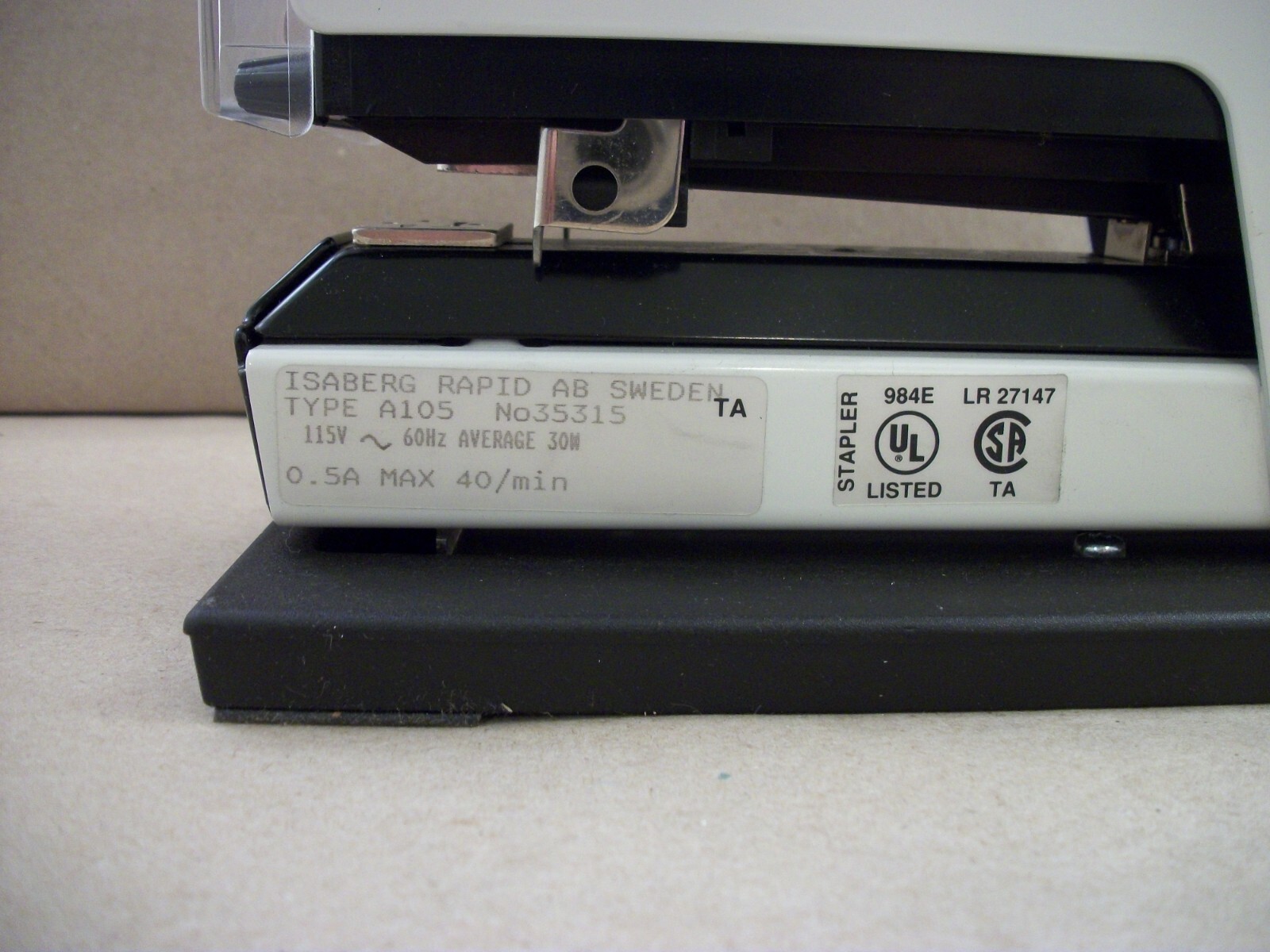 Salco Rapid 105E Heavy Duty Electric Stapler Tested Working 35315 eBay