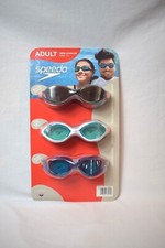 NIP 3 Speedo Adult Swim Goggles Easy Adjust Anti Fog UV Protection Latex Free