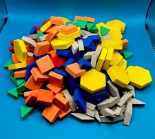260 Foam Geometric Manipulative , Pattern, Shape Blocks TEACHING educational EUC