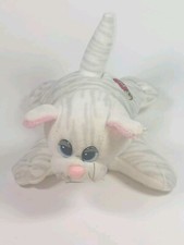 1980s Tonka Pound Purrries White Gray Striped Cat 7 Inch Vintage No Tag