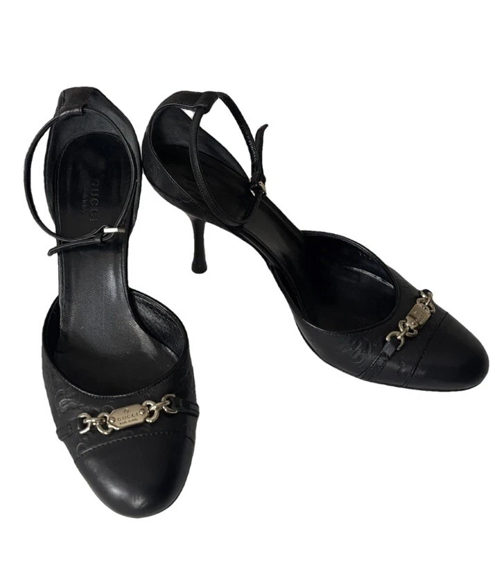 Chaussures femme Gucci monogramme noir Royaume Uni 4/eu 37