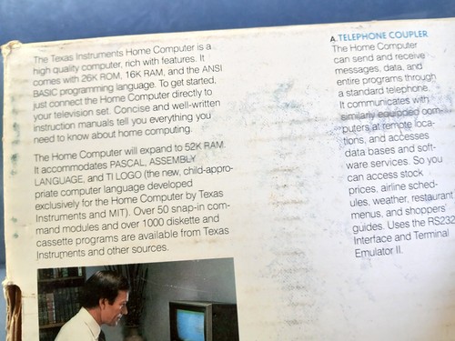 Vintage Texas Instruments Home Computer TI-99/4A PHCOO4A (1982) CIB NOS Black - Picture 8 of 16