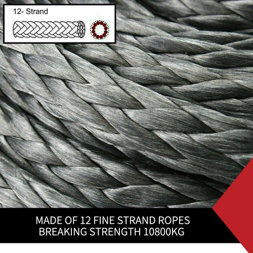 24500LBS Windenseil Synthetisch 10mmx30m Seil Seilwinde Forstseil Kunststoffseil - Bild 4 von 8