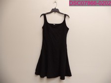 SHEIN Women's Solid Square Neck Mini Skater Dress Black Size XS 181025746