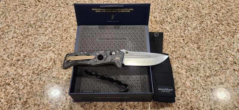 Benchmade Adamas 275-05 Marbled Carbon Fiber Drop Point