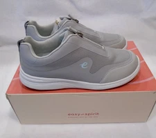 EASY SPIRIT size 9W Jovie Walking Shoes light gray fabric Zipper closure - NIB