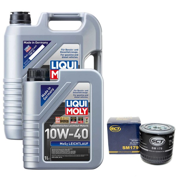 MotoröL Set MOS2 10W-40 Liqui Moly 6 Liter + ÖLfilter FüR Ford Mondeo I Mazda-image