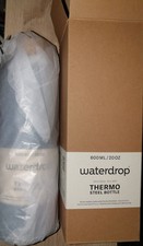 Waterdrop Thermo Steel Bottle 600ml Bambusdeckel blue matt