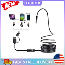 7cm 3-in-1 Borescope 1m Hard Cable Adjustable Brightness For TypeC+USB+Micro USB