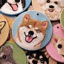 Embroidered Adorable Charming Durable Double-Sided Embroidered Cute Dog Keychain