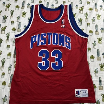 Vintage Champion Grant Hill Pistons #33 Red NBA Jersey Size 44