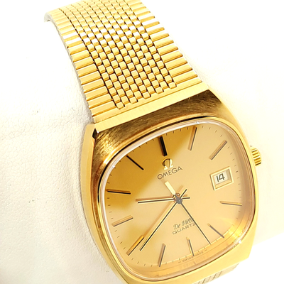 NOS OMEGA De Ville Quartz 1342 Ref.192.0035 Gold Capped Date