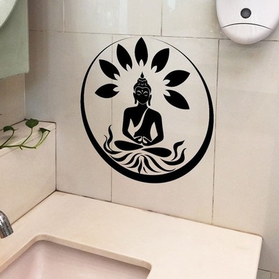 PVC Lotus Mandala Wandaufkleber abnehmbar für Schlafzimmer Wohnzimmer Wände