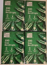4 Boxes HOME ACCENTS 100 HOLIDAY GREEN MINI LED CHRISTMAS STRING LIGHTS SET 28FT