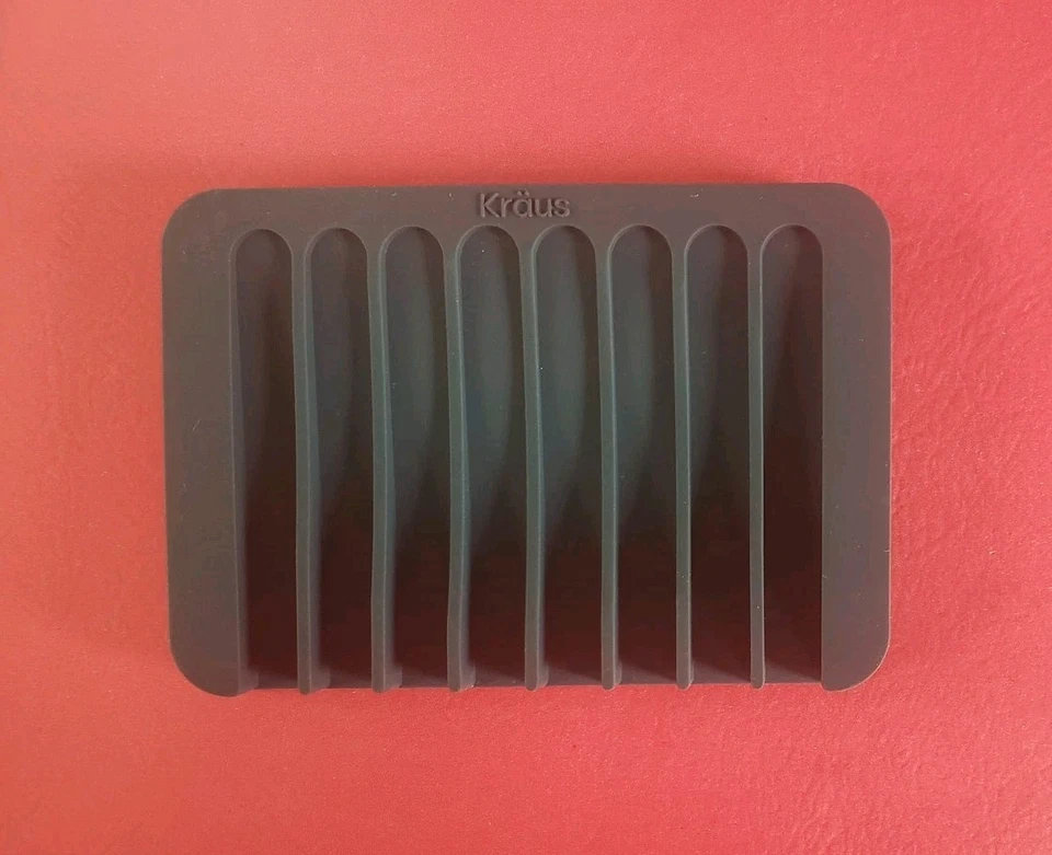 Kraus KDM-05DG, Jabonera/Soporte Esponja Silicona Autodrenante, Gris Oscuro Foto 4 de 4