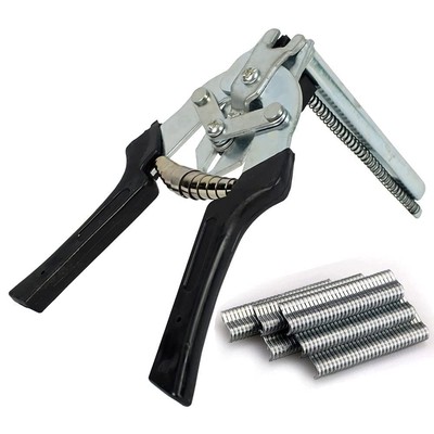 Type M Hog Nail Ring Pliers Kit with 2400pcs M Clips for Fence Fastening, Uph...