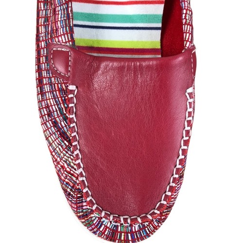SAS Sunny Slip On Leather Loafer Women 9N Red/Rainbow Everyday Comfort Made USA - Picture 6 of 8