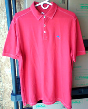 Tommy Bahama Island Zone Men  s Large Red Polo Shirt Short Sleeve Collared Adult