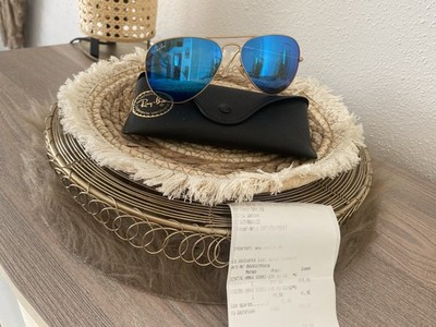 Ray Ban Aviator Sonnenbrille, Gold, Verspiegelt, Unisex