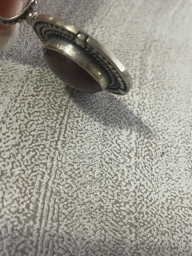 BA Suarti ciondolo dichiarazione corniola rossa argento sterling 925 vintage - Foto 7 di 9