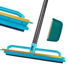 Carpet Rake for Pet Hair Removal Tool, Reusable Pet Hair Remover Broom with 5...