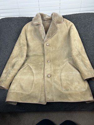 Vintage Yeovil Gliddon s Lammfellmantel Beige Damengröße 16
