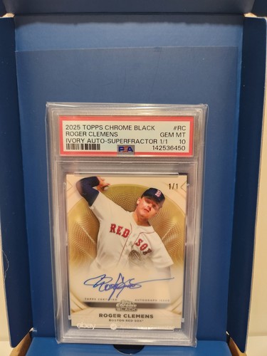 2025 TOPPS - ROGER CLEMENS -BLACK  IVORY - AUTO - SUPERFRACTOR 1/1 - PSA 10 -