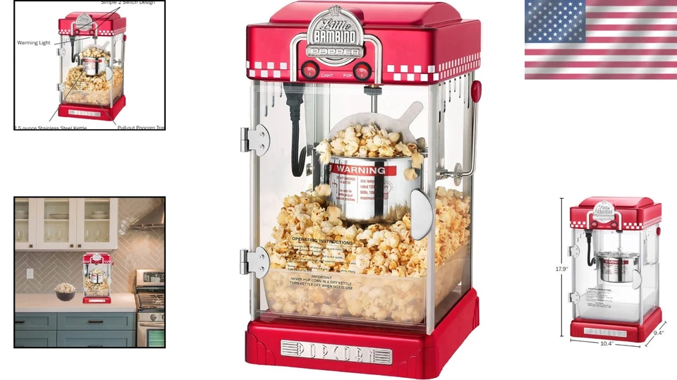 Máquina de palomitas de cine, acero inoxidable Foto 2 de 4