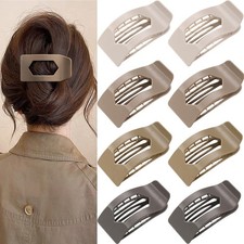 8 Pack Brown Flat Hair Clips for Women Large 1 Count Pack of 8 ,