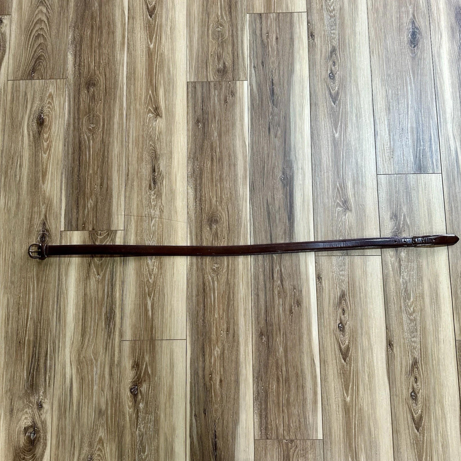 Coach Siena Cintura Abito Pelle di Vacchetta Marrone Lucido Fibbia Ottone 42"