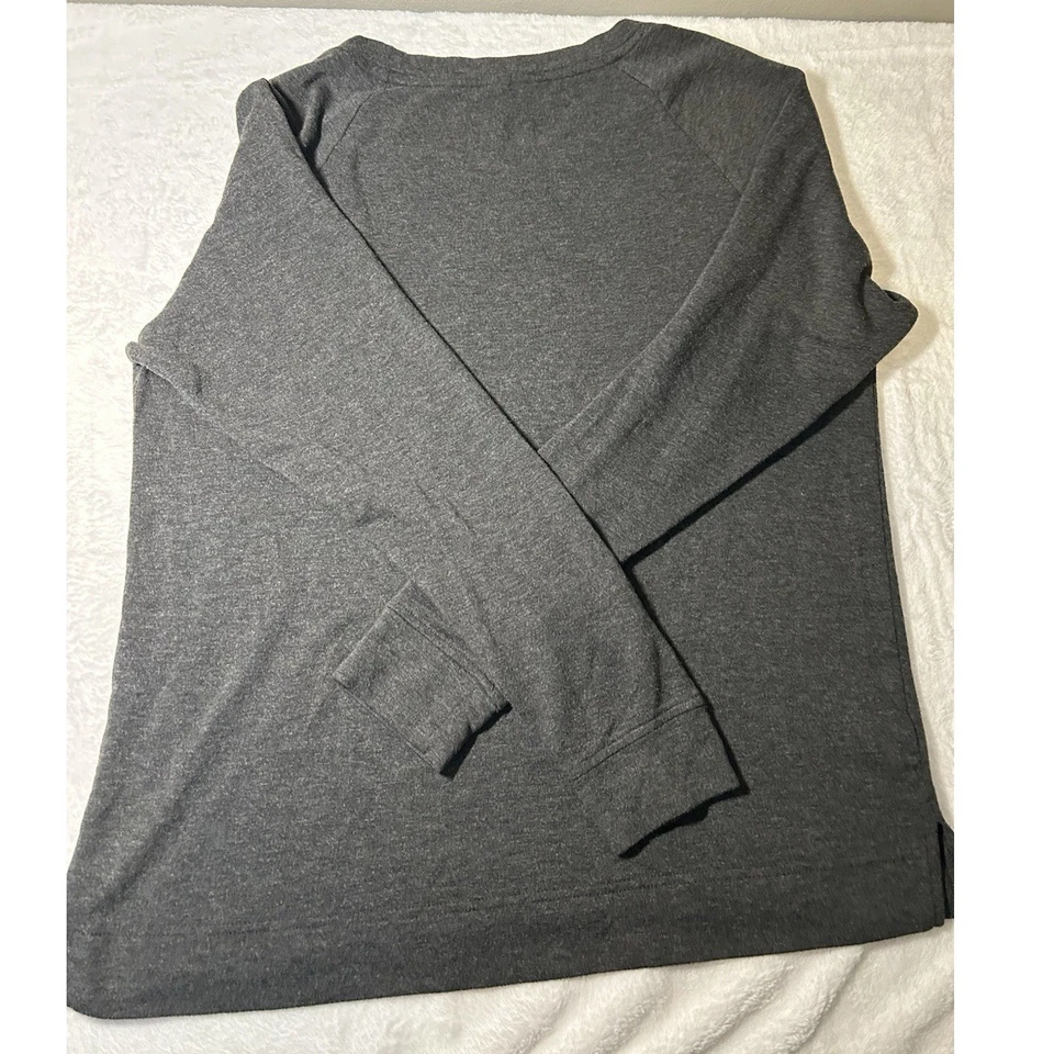 Lou & Grey for LOFT Women Dark Gray Super Soft Long Sleeve T-Shirt Medium - Image 3 of 4