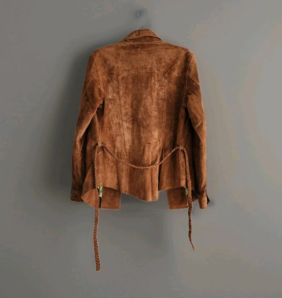 NUEVO CON ETIQUETAS Wilson’s Cuero MaXima 2 Piezas Gamuza Conjunto Chaqueta y Pantalón Talla M/8 Boho Años 70 Retro Foto 3 de 4