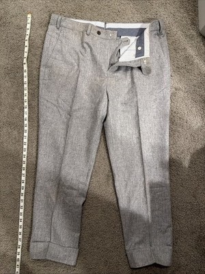 Men's Suitsupply Brescia Slim Fit Dress Pants 38x28 Light Gray Italian Wool