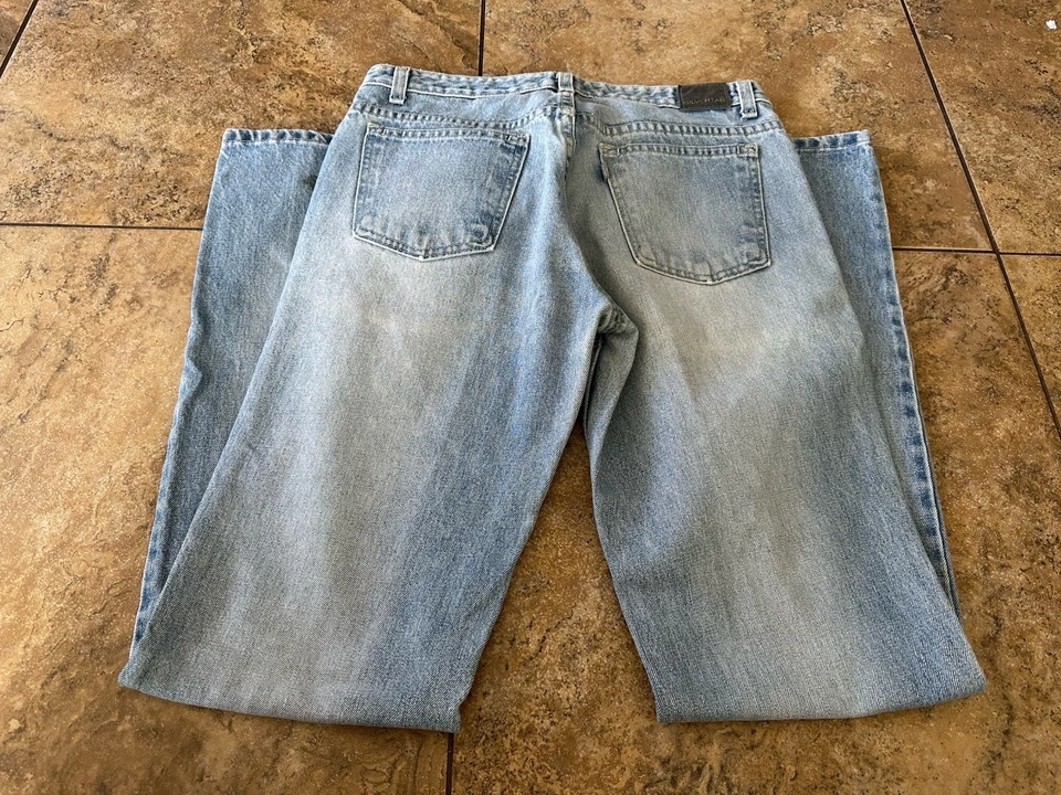 Años 90 Plata Tab Levi’s Calce Suelto Mujer Talla 7M Lavado Ligero De Colección 30x32 Mancha Foto 4 de 4