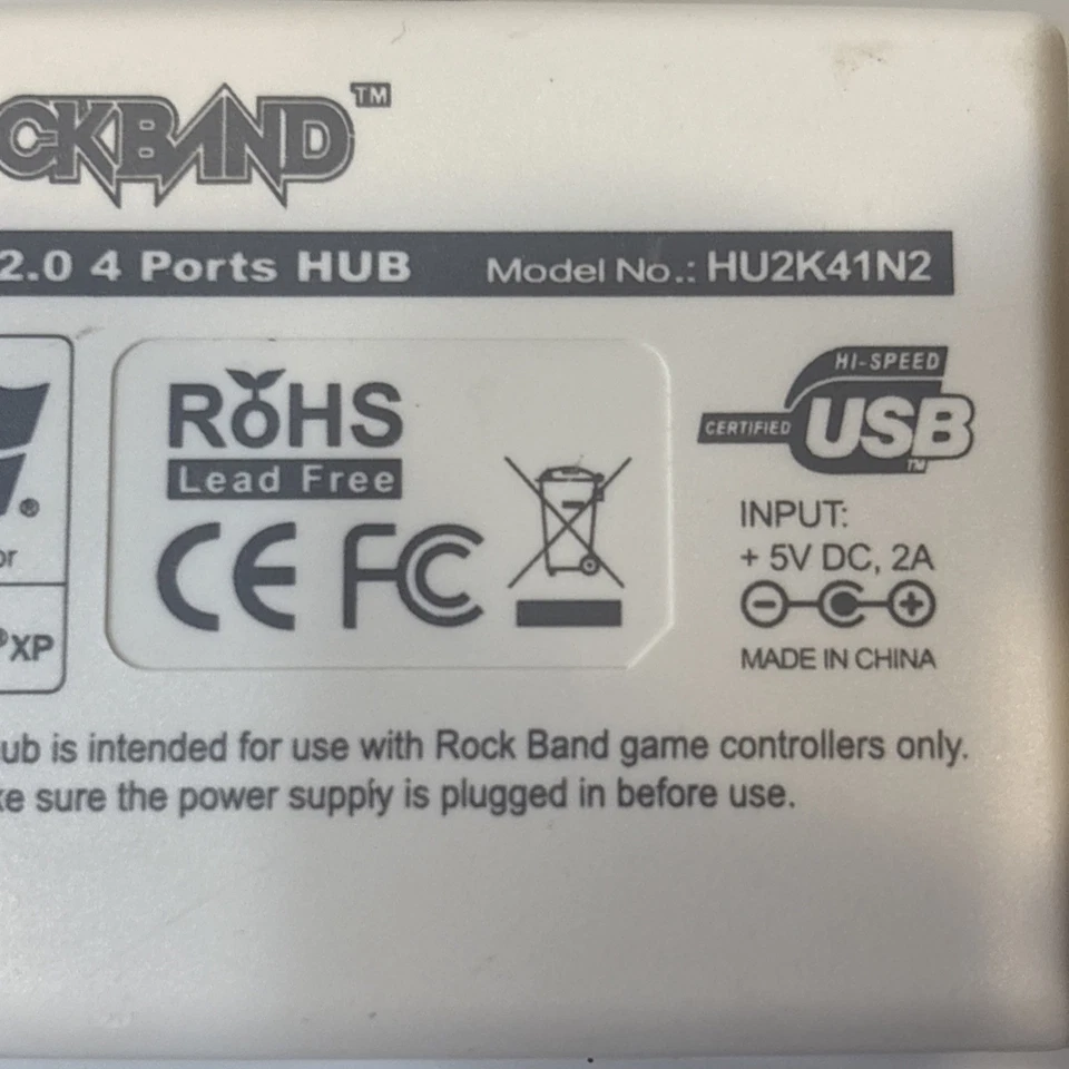 Rock Band USB 2.0 4-Port Hub Adapter Wii PS3 PS2 Guitar Hero Drums Works - Image 4 of 4