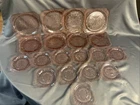 19 Pieces Of Jeanette ‘Adam’ Pink Depression Glass Plates