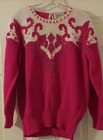 Vintage Christine Women Angora Blend Pearl Embellished Sweater Size Large Pink