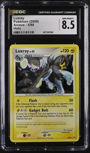 CGC 8.5 Luxray 2009 Arceus 5/99 Holo Pokemon Card