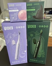 Wicked X Ordo Sonic Lite Elphaba and Glinda Toothbrushes & Toppers NIB Last Set