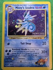 2000 POKEMON WOTC PRE-RELEASE 9/132 MISTY'S SEADRA UNLIMITED HOLO RARE NEAR MINT