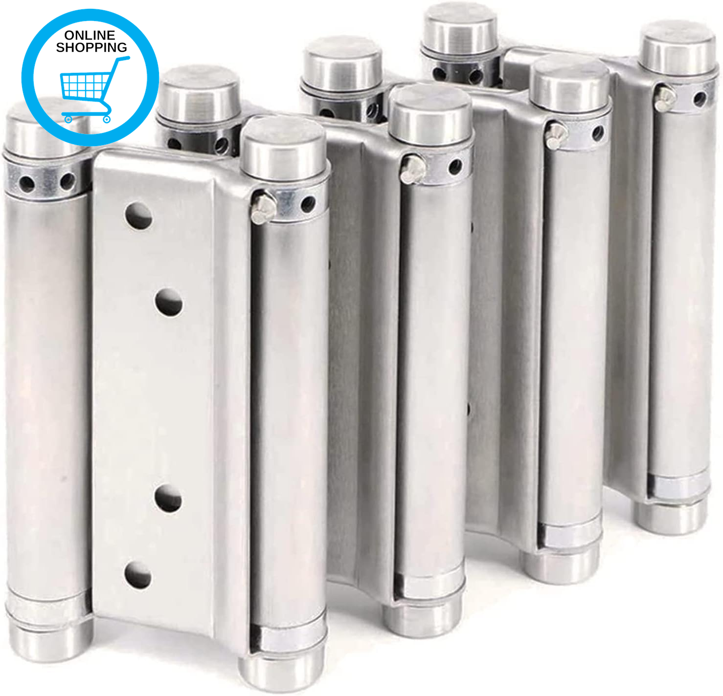 Two Pairs 5'' Cafe Saloon Door Hinges Double Action Spring Hinge Stainless Steel